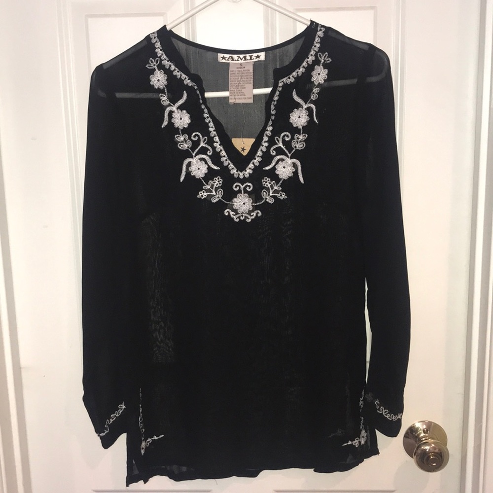 Black Sheer top